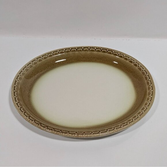 Syracuse China Oval Serving Plate Platter White Brown Rim Restaurant Ware USA - Picture 1 of 8
